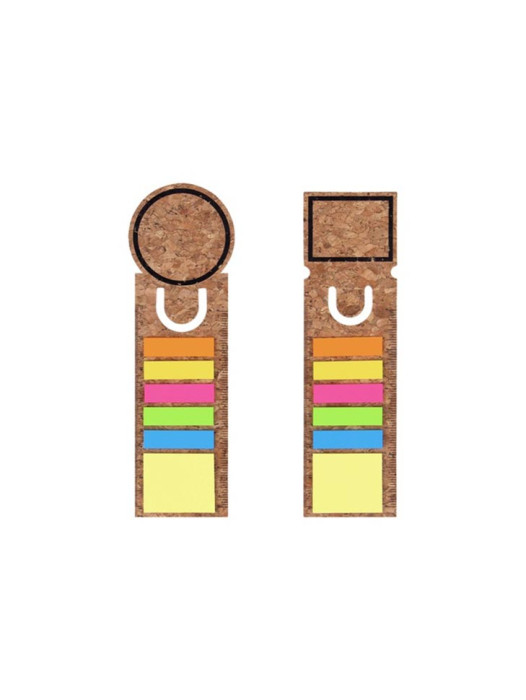 ST180616 Cork Bookmark with Sticky Notes 