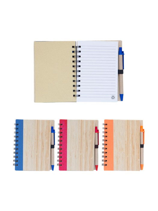 NBEC0736 Bamboo Notebook with Pen 
