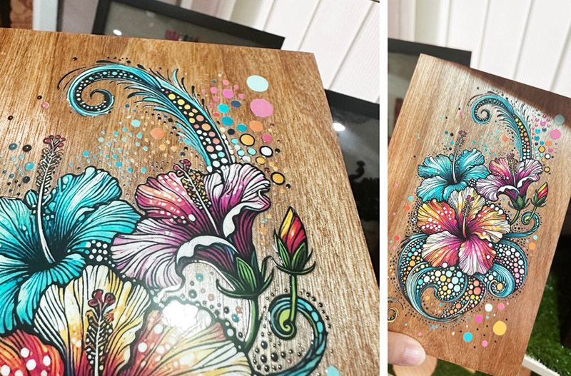 UV DTF Sticker with tiny dots and small details